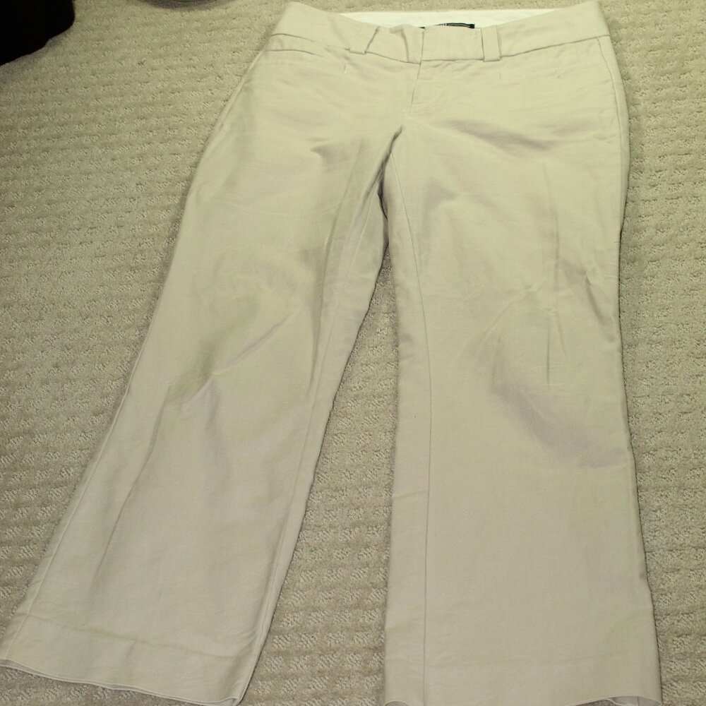 Gap Women's 8 Curvy Mid Rise Wide Leg Ankle Beige Pants